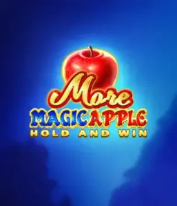 Скриншот игрового автомата More Magic Apple от 3 Oaks Gaming, демонстрирующего волшебный лес с яркими символами, включая замки, магические яблоки и известных сказочных героев. На переднем плане виден логотип игры More Magic Apple, сопровождаемый яркими и привлекательными графическими элементами, создающими атмосферу сказочного приключения.